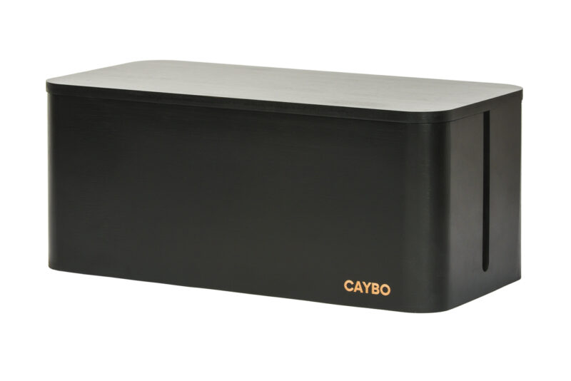 CAYBO Bamboo Cable Management Box, Extra Large (XL) - Black