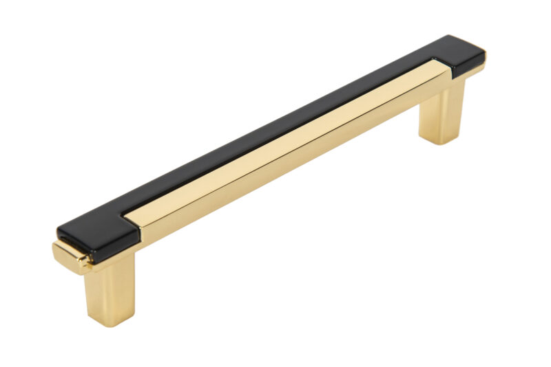 Square Corner Handles Gold with Black Trim