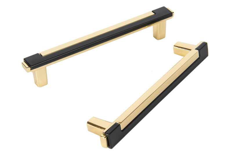 Square Corner Handles Gold with Black Trim - Image 2