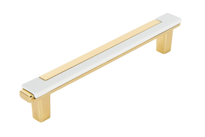 Square Corner Handles Gold with White Trim