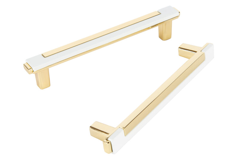 Square Corner Handles Gold with White Trim - Image 2