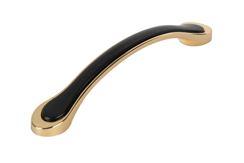 Curved Handles Gold with Black Trim