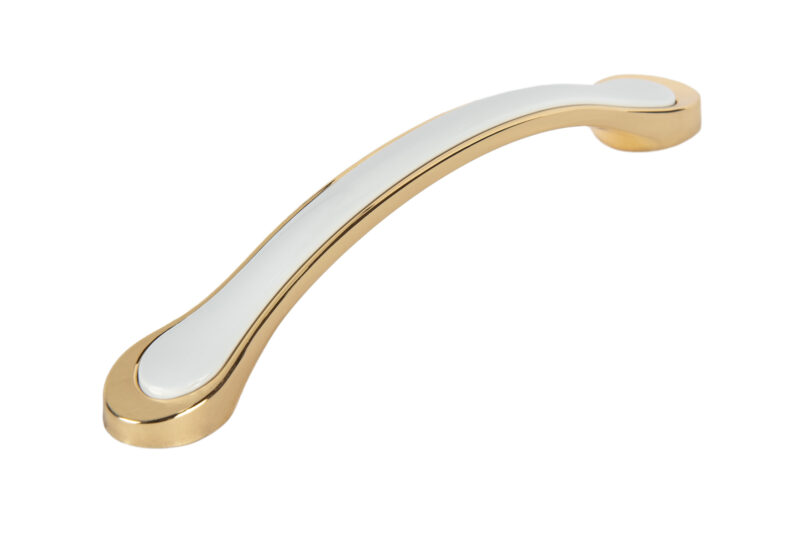 Curved Handles Gold with White Trim