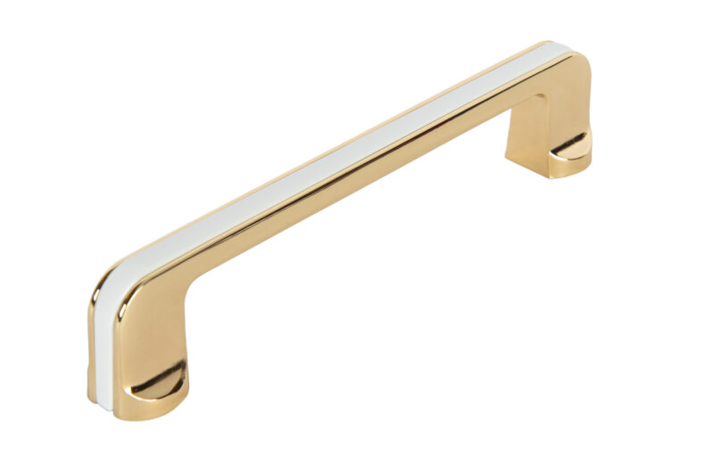 Rounded Base Handles Gold with White