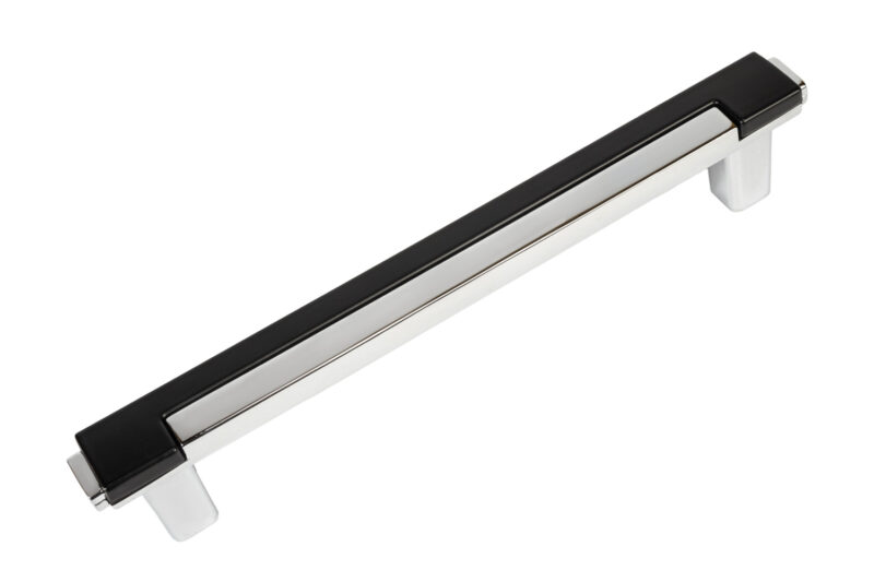 Square Corner Handles Chrome with Black Trim