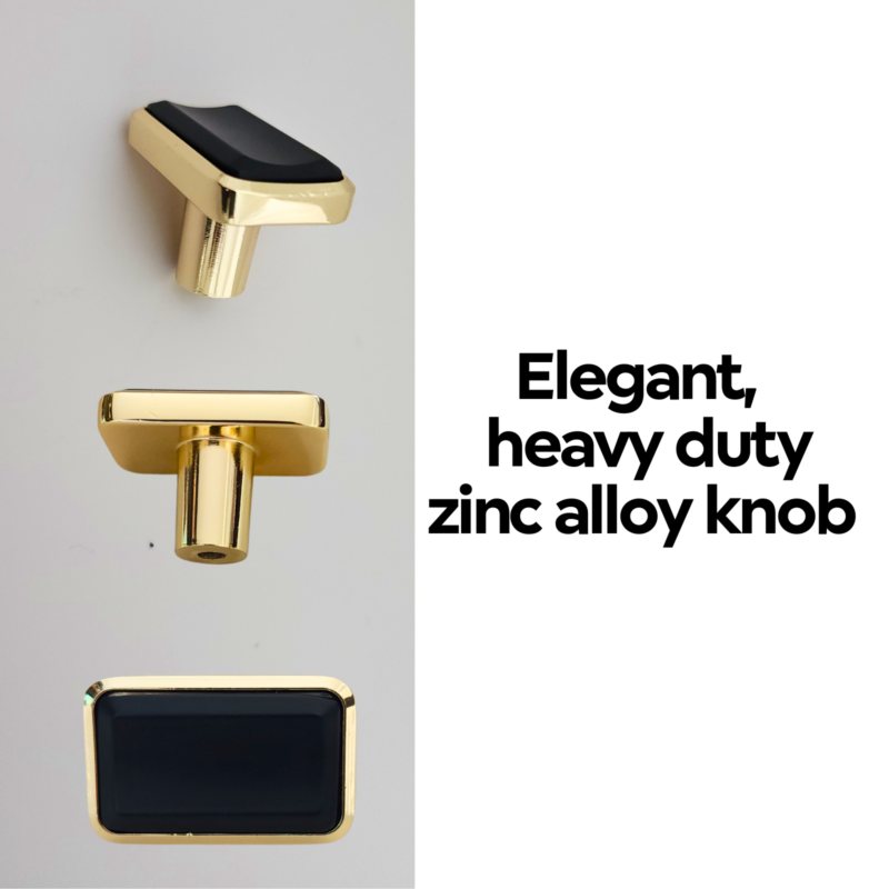 Rectangle Knob - Gold Black - Image 5